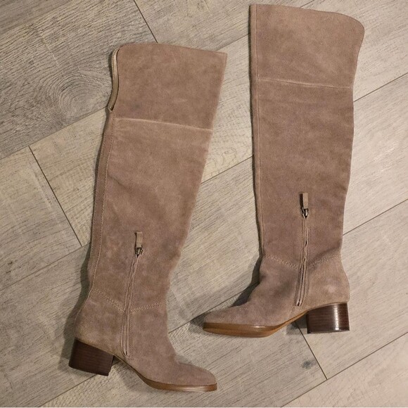 BP Over The Knee Genuine Tan Suede Boots 7 Hensley - Picture 2 of 8